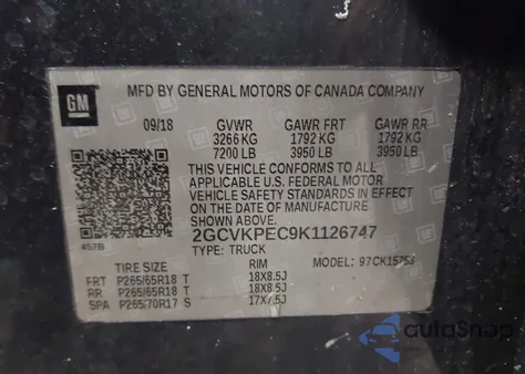 2019 Chevrolet Silverado 1500 Ld Lt z USA, uszkodzony, nr VIN 2GCVKPEC9K1126747